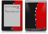 Ripped Colors Black Red - Decal Style Skin (fits Amazon Kindle Touch Skin)