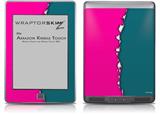 Ripped Colors Hot Pink Seafoam Green - Decal Style Skin (fits Amazon Kindle Touch Skin)