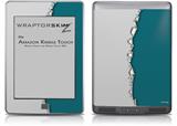 Ripped Colors Gray Seafoam Green - Decal Style Skin (fits Amazon Kindle Touch Skin)