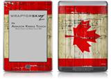 Painted Faded and Cracked Canadian Canada Flag - Decal Style Skin (fits Amazon Kindle Touch Skin)