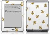 Anchors Away White - Decal Style Skin (fits Amazon Kindle Touch Skin)