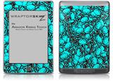 Scattered Skulls Neon Teal - Decal Style Skin (fits Amazon Kindle Touch Skin)