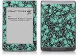 Scattered Skulls Seafoam Green - Decal Style Skin (fits Amazon Kindle Touch Skin)