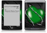 Barbwire Heart Green - Decal Style Skin (fits Amazon Kindle Touch Skin)