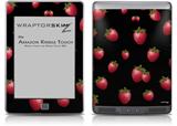 Strawberries on Black - Decal Style Skin (fits Amazon Kindle Touch Skin)