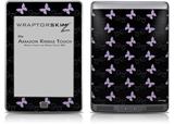 Pastel Butterflies Purple on Black - Decal Style Skin (fits Amazon Kindle Touch Skin)
