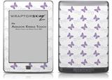Pastel Butterflies Purple on White - Decal Style Skin (fits Amazon Kindle Touch Skin)