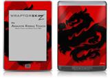 Oriental Dragon Black on Red - Decal Style Skin (fits Amazon Kindle Touch Skin)