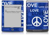 Love and Peace Blue - Decal Style Skin (fits Amazon Kindle Touch Skin)