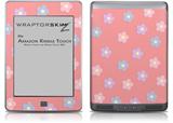 Pastel Flowers on Pink - Decal Style Skin (fits Amazon Kindle Touch Skin)