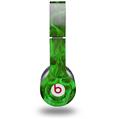 Skin Decal Wrap works with Original Beats Solo HD Headphones Flaming Fire Skull Green Skin Only (HEADPHONES NOT INCLUDED)