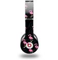 Skin Decal Wrap works with Original Beats Solo HD Headphones Flamingos on Black Skin Only (HEADPHONES NOT INCLUDED)