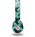 Skin Decal Wrap works with Original Beats Solo HD Headphones Retro Houndstooth Seafoam Green Skin Only (HEADPHONES NOT INCLUDED)