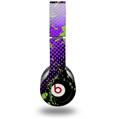 Skin Decal Wrap works with Original Beats Solo HD Headphones Halftone Splatter Green Purple Skin Only (HEADPHONES NOT INCLUDED)