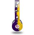 Skin Decal Wrap works with Original Beats Solo HD Headphones Ripped Colors Purple Yellow Skin Only (HEADPHONES NOT INCLUDED)