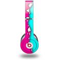 Skin Decal Wrap works with Original Beats Solo HD Headphones Ripped Colors Hot Pink Neon Teal Skin Only (HEADPHONES NOT INCLUDED)