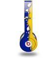 Skin Decal Wrap works with Original Beats Solo HD Headphones Ripped Colors Blue Yellow Skin Only (HEADPHONES NOT INCLUDED)