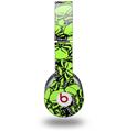 Skin Decal Wrap works with Original Beats Solo HD Headphones Scattered Skulls Neon Green Skin Only (HEADPHONES NOT INCLUDED)