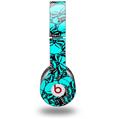 Skin Decal Wrap works with Original Beats Solo HD Headphones Scattered Skulls Neon Teal Skin Only (HEADPHONES NOT INCLUDED)