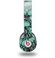 Skin Decal Wrap works with Original Beats Solo HD Headphones Scattered Skulls Seafoam Green Skin Only (HEADPHONES NOT INCLUDED)