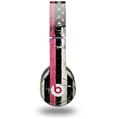 Skin Decal Wrap works with Original Beats Solo HD Headphones Painted Faded and Cracked Pink Line USA American Flag Skin Only (HEADPHONES NOT INCLUDED)