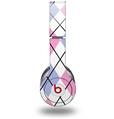 Skin Decal Wrap works with Original Beats Solo HD Headphones Argyle Pink and Blue Skin Only (HEADPHONES NOT INCLUDED)