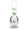 Skin Decal Wrap works with Original Beats Solo HD Headphones Christmas Holly Leaves on White Skin Only (HEADPHONES NOT INCLUDED)