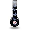 Skin Decal Wrap works with Original Beats Solo HD Headphones Pastel Butterflies Blue on Black Skin Only (HEADPHONES NOT INCLUDED)
