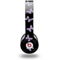 Skin Decal Wrap works with Original Beats Solo HD Headphones Pastel Butterflies Purple on Black Skin Only (HEADPHONES NOT INCLUDED)