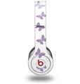 Skin Decal Wrap works with Original Beats Solo HD Headphones Pastel Butterflies Purple on White Skin Only (HEADPHONES NOT INCLUDED)