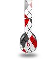 Skin Decal Wrap works with Original Beats Solo HD Headphones Argyle Red and Gray Skin Only (HEADPHONES NOT INCLUDED)