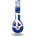 Skin Decal Wrap works with Original Beats Solo HD Headphones Love and Peace Blue Skin Only (HEADPHONES NOT INCLUDED)