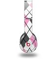 Skin Decal Wrap works with Original Beats Solo HD Headphones Argyle Pink and Gray Skin Only (HEADPHONES NOT INCLUDED)