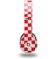Skin Decal Wrap works with Original Beats Solo HD Headphones Checkered Canvas Red and White Skin Only (HEADPHONES NOT INCLUDED)