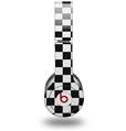 Skin Decal Wrap works with Original Beats Solo HD Headphones Checkered Canvas Black and White Skin Only (HEADPHONES NOT INCLUDED)