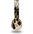 Skin Decal Wrap works with Original Beats Solo HD Headphones Metal Flames Yellow Skin Only (HEADPHONES NOT INCLUDED)