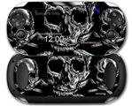 Chrome Skull on Black - Decal Style Skin fits Sony PS Vita