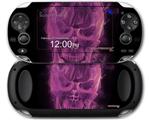 Flaming Fire Skull Hot Pink Fuchsia - Decal Style Skin fits Sony PS Vita