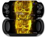 Flaming Fire Skull Yellow - Decal Style Skin fits Sony PS Vita