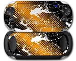 Halftone Splatter White Orange - Decal Style Skin fits Sony PS Vita