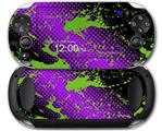 Halftone Splatter Green Purple - Decal Style Skin fits Sony PS Vita