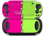 Ripped Colors Hot Pink Neon Green - Decal Style Skin fits Sony PS Vita