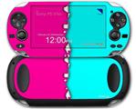 Ripped Colors Hot Pink Neon Teal - Decal Style Skin fits Sony PS Vita