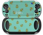 Anchors Away Seafoam Green - Decal Style Skin fits Sony PS Vita