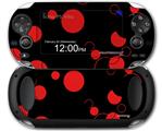 Lots of Dots Red on Black - Decal Style Skin fits Sony PS Vita