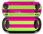 Kearas Psycho Stripes Neon Green and Hot Pink - Decal Style Skin fits Sony PS Vita