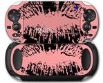 Big Kiss Lips Black on Pink - Decal Style Skin fits Sony PS Vita