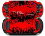 Big Kiss Lips Black on Red - Decal Style Skin fits Sony PS Vita