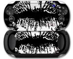 Big Kiss Lips White on Black - Decal Style Skin fits Sony PS Vita