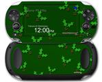 Christmas Holly Leaves on Green - Decal Style Skin fits Sony PS Vita